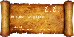 Butyka Brigitta névjegykártya
